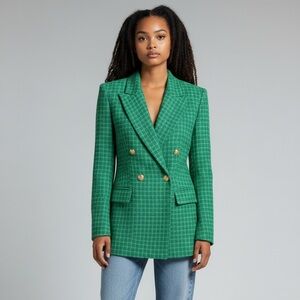 Zara Emerald Green Tweed Blazer